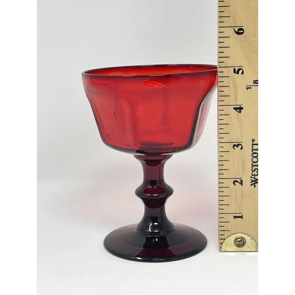 Vintage Bryce Antique Ruby Red Champagne Sherbet Coupe Glass 5”